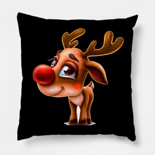 AI Art Cute Male Reindeer Abstract Expressionism Effect Pillow