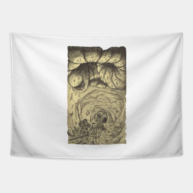 Looming Peril Tapestry by Hominid