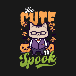 Halloween Math Teacher Shirt | Too Cute To Spook Cat T-Shirt