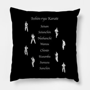 8 Kata of Isshinryu Karate with Illustrations (White Font) Pillow