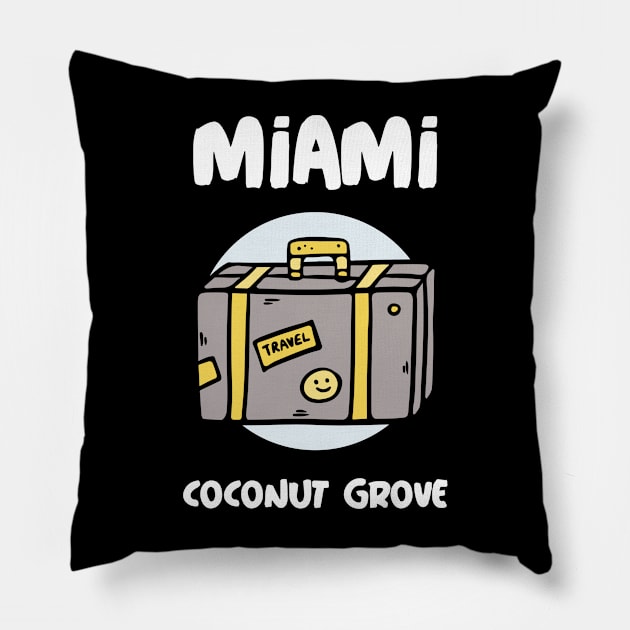 Miami Coconut Grove Pillow by Be Yourself Tees