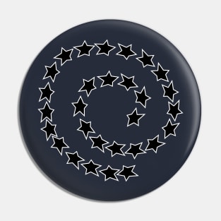 Black and White Star Spiral Pin