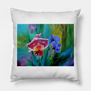 Colorful Orchids Pillow