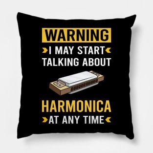 Warning Harmonica Mouth Organ Pillow