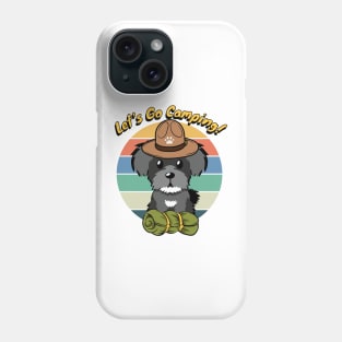 Cute Miniature Schnauzer Wants to go Camping Phone Case