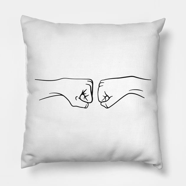 Fist Bump Hands Pillow by THP Creative