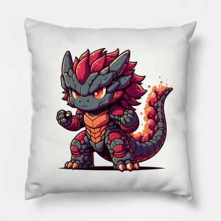 Chibi cute godzilla kaiju Pillow