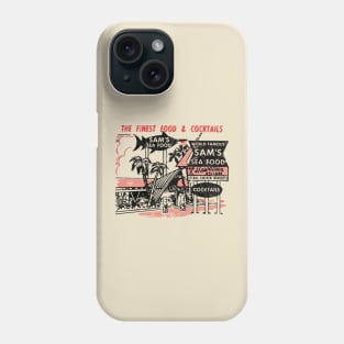 Tiki Bar, Sams Seafood Restaurant, Vintage Americana Phone Case