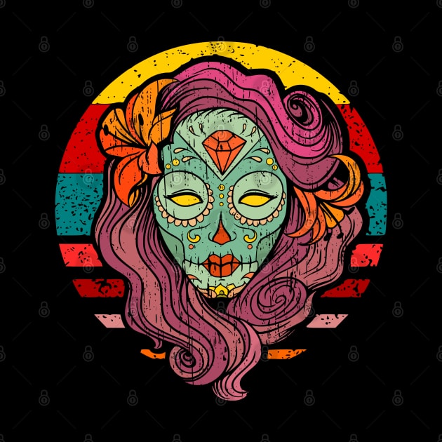 Sugar Skull Girl retro distressed by SpaceWiz95