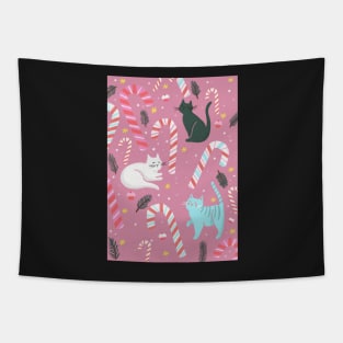 Kitty Kandy Kane Tapestry