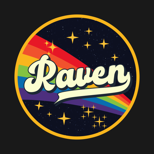 Raven // Rainbow In Space Vintage Style by LMW Art