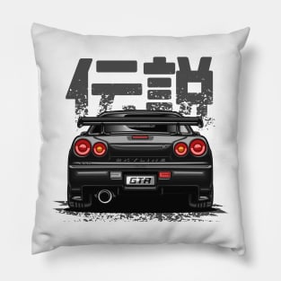 Monster Skyline GTR R34 (Brilliant Black) Pillow