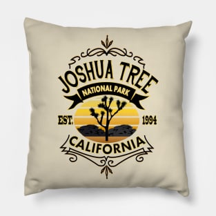 Joshua Tree National Park California Vintage Typography Pillow