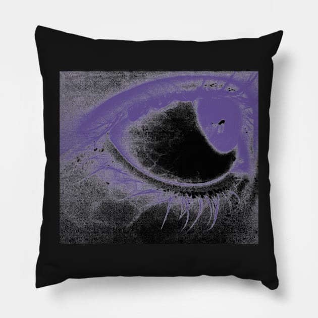 Purple Eye Edit - Relief Print Style - Photo Pillow by AnitasArtStore