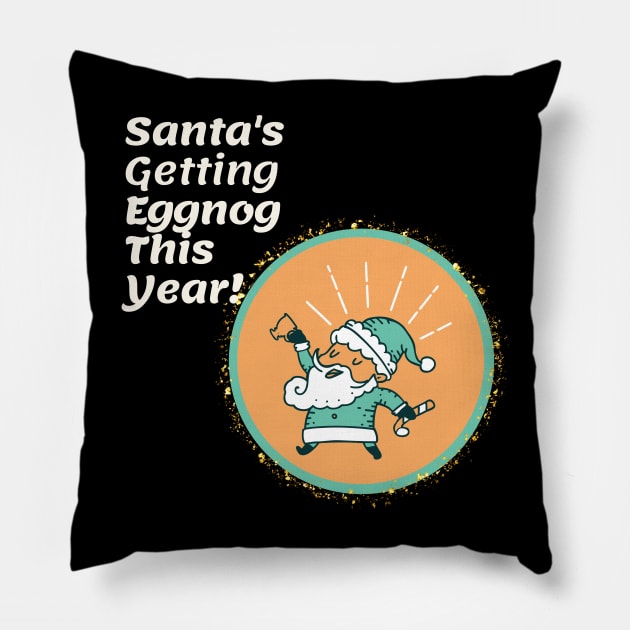 Santa's Eggnog Pillow by PeepThisMedia