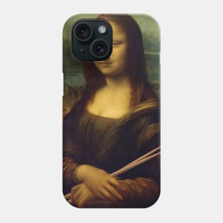 The Mona Lisa Holding Drum Sticks Funny Drummer Art Phone Case