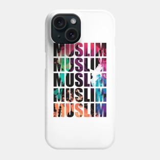 Muslim Word Art with Colorful Silhouette Phone Case