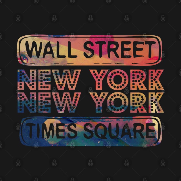 New York City Wall street times square New York New york Travel holidays by BoogieCreates