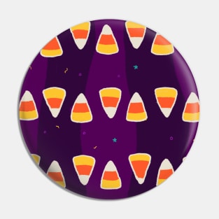 Candy Corn Fun Purple Stripes Pin