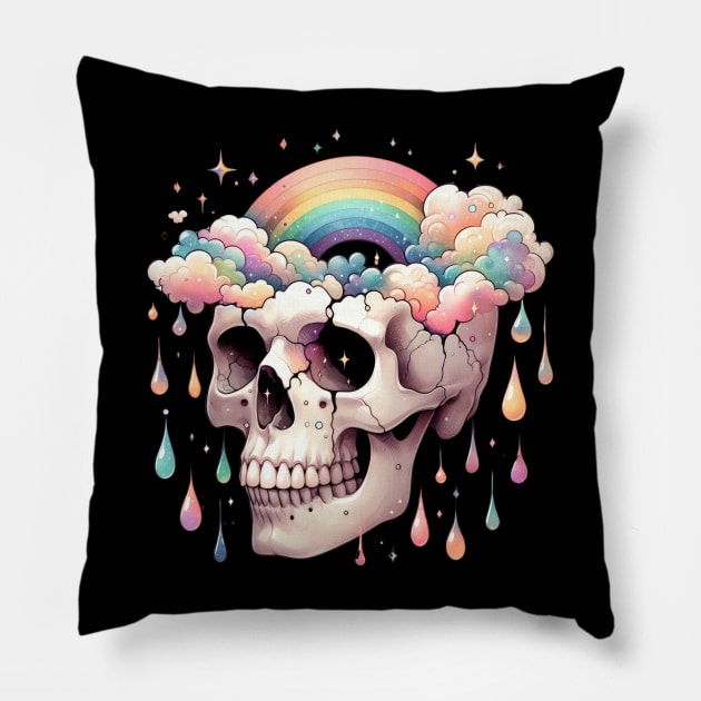 Skeleton and Rainbow Pillow by FlawlessSeams