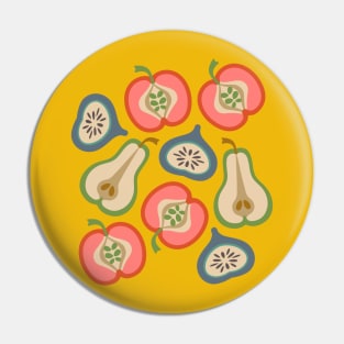 APPLE PEAR FIG Retro Summer Fruit Plump Ripe Colorful - UnBlink Studio by Jackie Tahara Pin