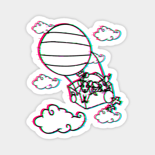 Hot Air Balloon Rats (Glitched Version) Magnet