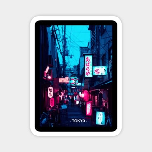 Tokyo Street Neon Synthwave Magnet