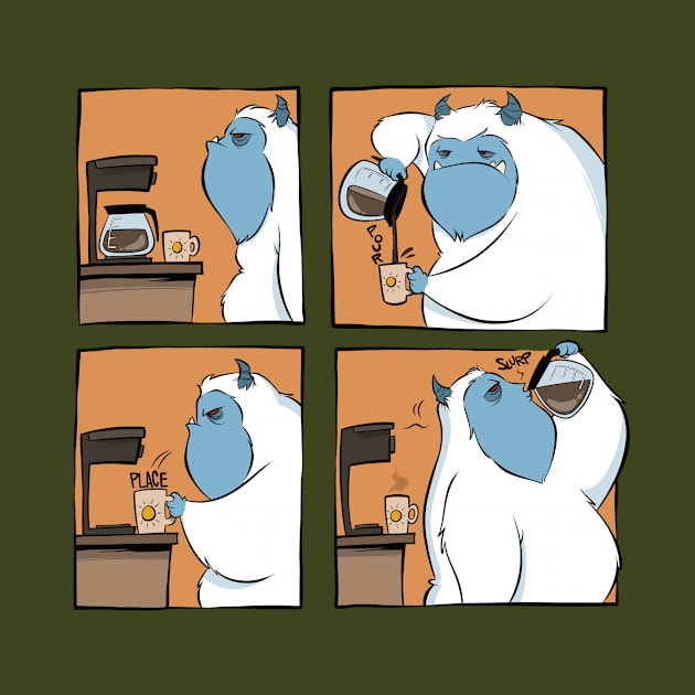 Coffee Yeti pours a fresh cup. by westinchurch