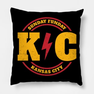 Kansas City - Sunday Funday Vintage Stamp Pillow