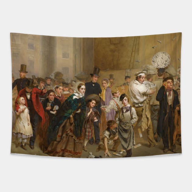 The General Post Office, One Minute Before Six by George Elgar Hicks Tapestry by Classic Art Stall