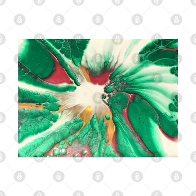 Green and Red Floral Spin by Sasa-paints