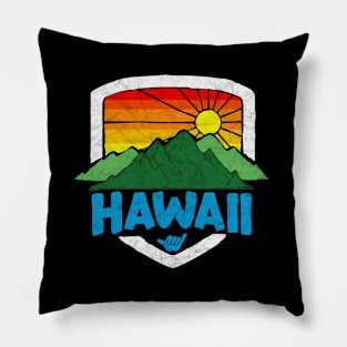 Hawaii Mountain And Rainbow Sky Beach Pillow