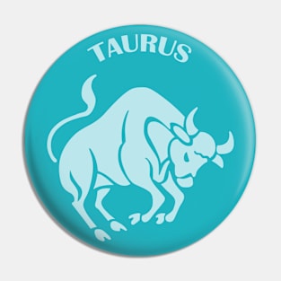 Taurus Astrology Zodiac Sign - Taurus Bull Astrology Birthday Gifts - Turquoise and Teal Pin