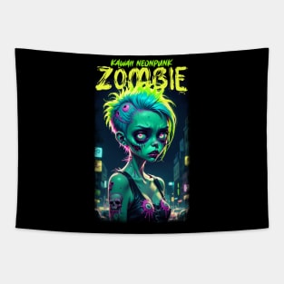 Kawaii Neonpunk Zombie Tapestry