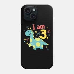 Dinosaur 3rd Birthday Kids Phone Case