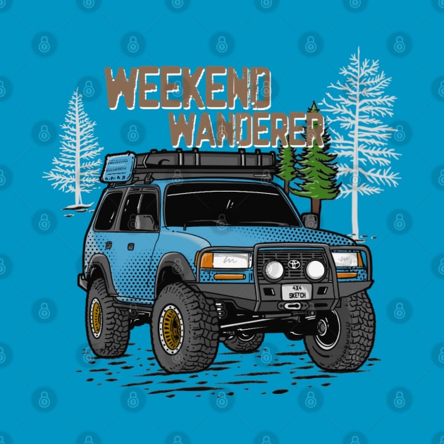 Toyota Land Cruiser Weekend Wanderer - Pacific Ocean Blue Toyota Land Cruiser for Outdoor Enthusiasts by 4x4 Sketch