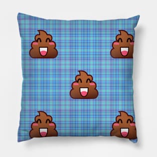 plaid poop emoji Pillow