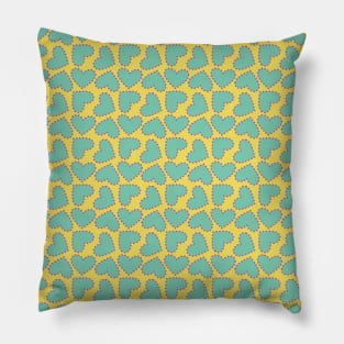 Teal Hearts Repeated Pattern 071#001 Pillow