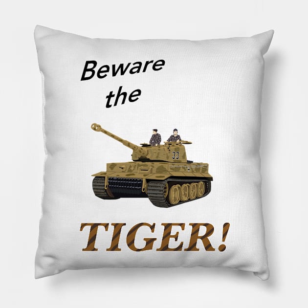 Tiger Tank Pillow by Wayne Brant Images