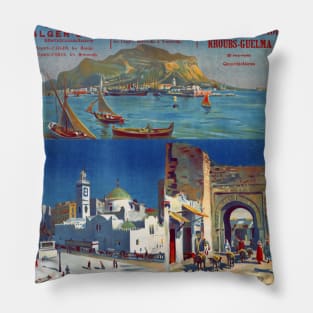 Services Algériens et Tunisiens Vintage Poster 1904 Pillow