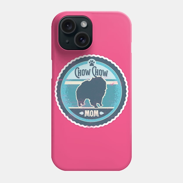 Chow Chow Mom - Distressed Chow Chow Silhouette Design Phone Case by DoggyStyles