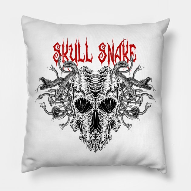 Skull Snake Pillow by HornArt