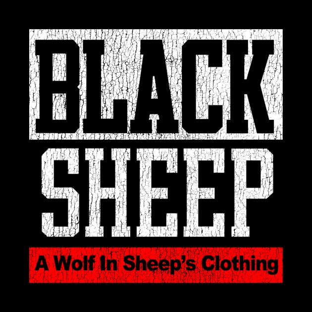 Black Sheep Vintage Rap Group Distressed Wolf In Sheep's Clothing Logo 90's by robotbasecamp