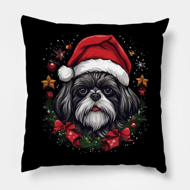 Shih Tzu Christmas Pillow by JH Mart