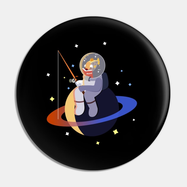 The fish fishing in space - Multitasking fish Pin by Amgrize