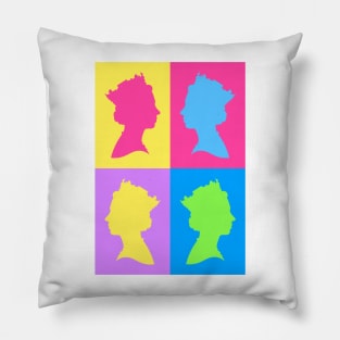 Colourful Queen Silhouette Portrait Pattern Pillow