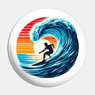 Sunset Surfer Wave Surfing Summer Waves Surf Beach Vacation Surfing Lifestyle Ocean Life Surfing Pin