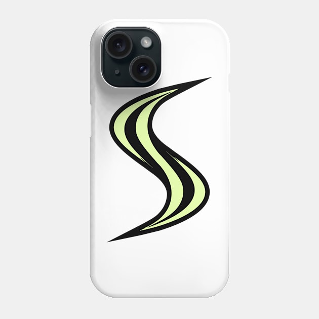 Smellville ‘S’ Logo Light Green with Black Outline Phone Case by MOULE