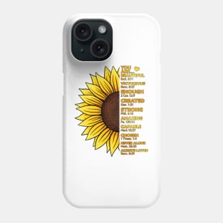 Sunflower, Christian, Religious, Thankful Grateful Blessed Phone Case