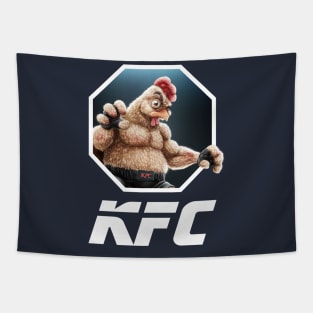 KFC Fighter Logo White Tapestry